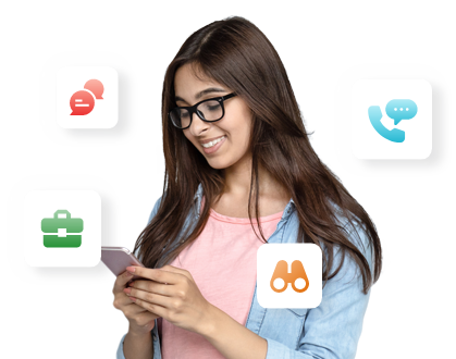 lady using mobile phone